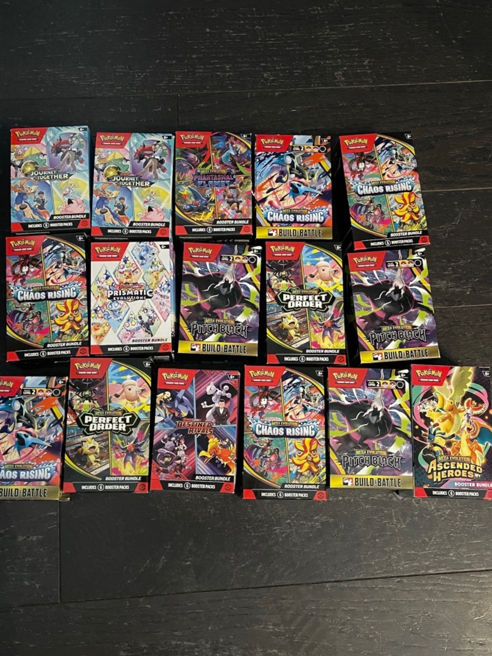 LOT OF 16 Pokemon TCG EMPTY Booster Bundle Build & Battle Boxes Mixed Sets NO CA